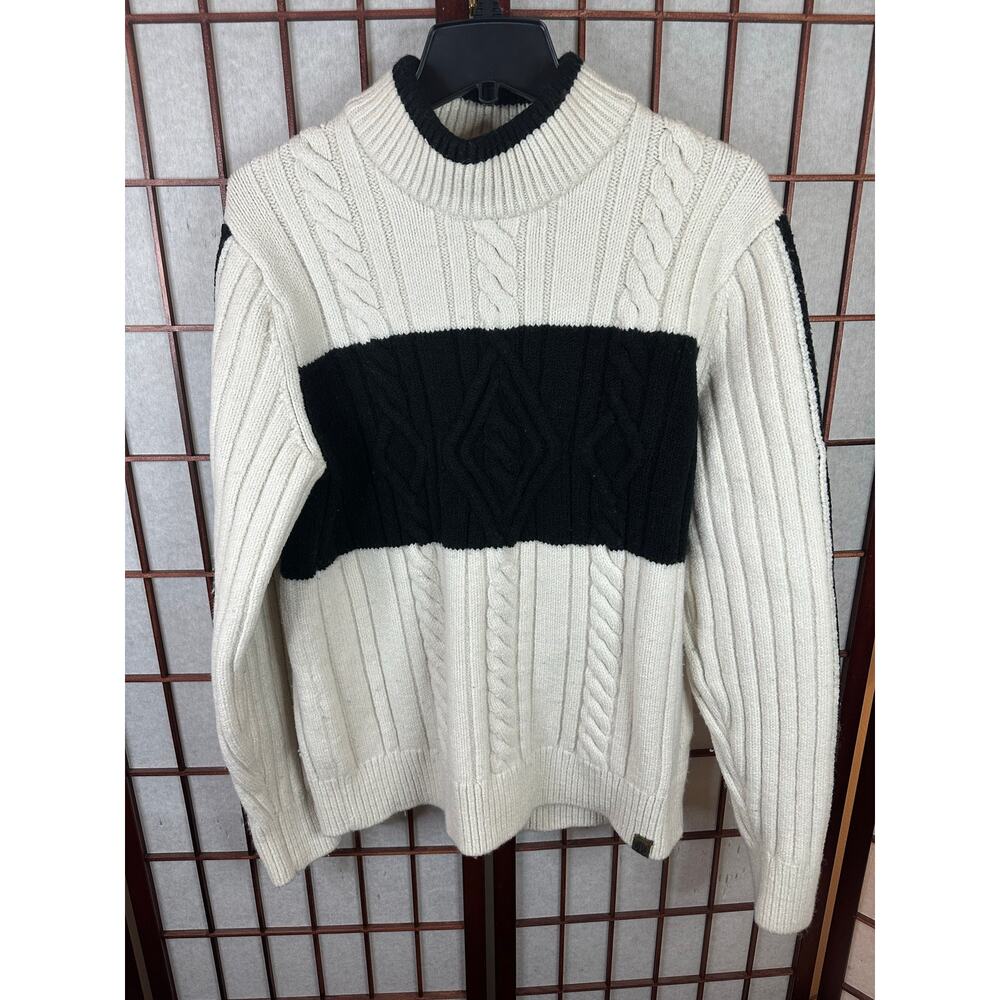 Banana Republic Men's Wool sweater black and cream size Large TALL
